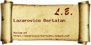 Lazarovics Bertalan névjegykártya