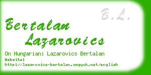 bertalan lazarovics business card